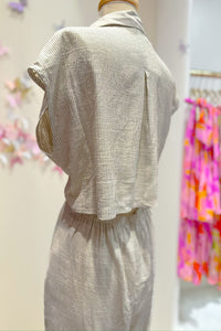 Striped Button Down Jumpsuit with Open Back - Shop Free People Dupes At Kendry Collection Boutique