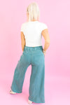 Teal Mineral Wash Cargo Pants - Shop Trendy Airport Outfits At Kendry Boutique 