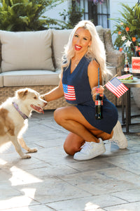 USA Flag Terry Cloth Skirt Set | Kendry Boutique