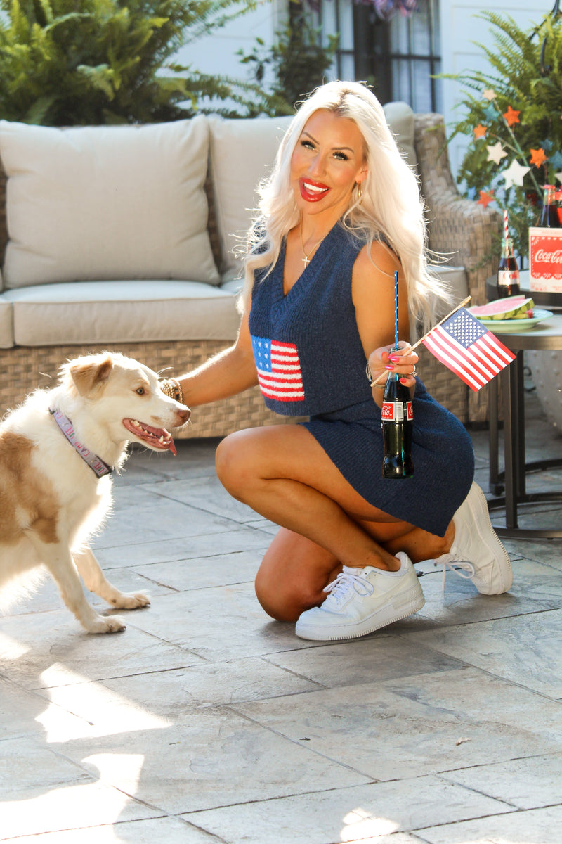 USA Flag Terry Cloth Skirt Set | Kendry Boutique