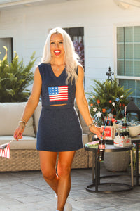 USA Flag Terry Cloth Skirt Set | Kendry Boutique
