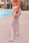 Cream Crochet Knit Cover Up Pants
