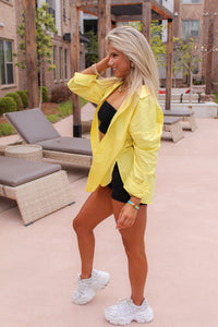 Yellow Oversized Button Up Top