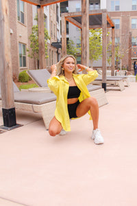 Yellow Oversized Button Up Top