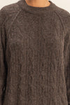 Brown Soft Oversized Cable Knit Sweater