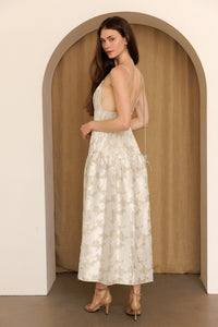 Mint Green Textured Floral Plissé Maxi Dress