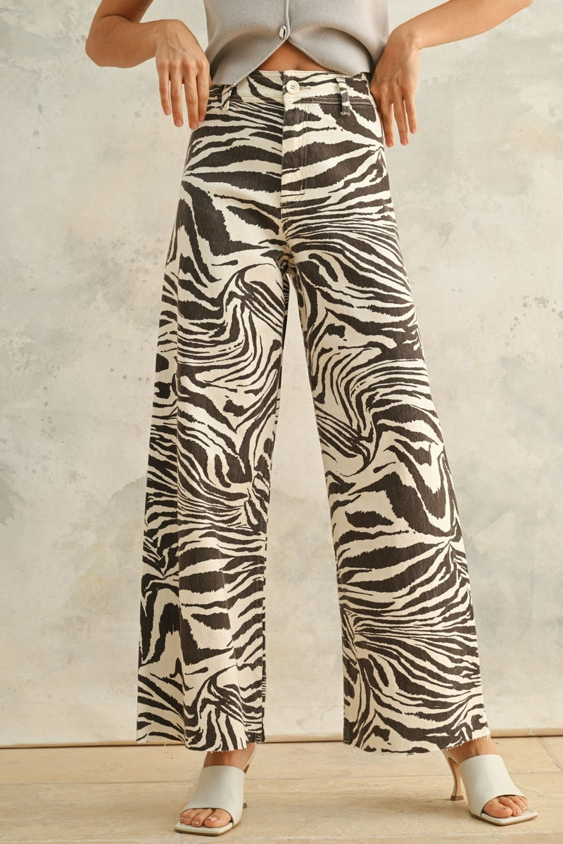 Tiger Print Denim Jeans