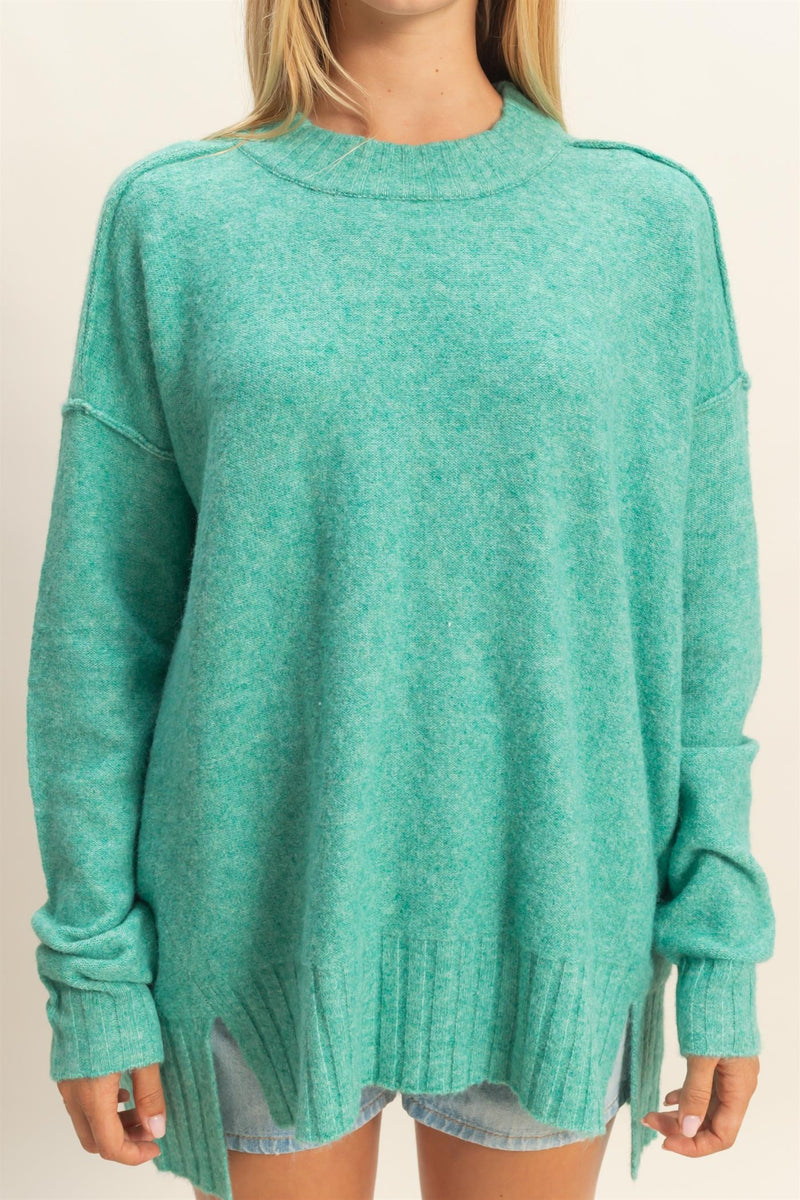 Light Emerald Green Oversized Sweater