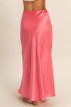 Barbie Pink Satin Midi Skirt