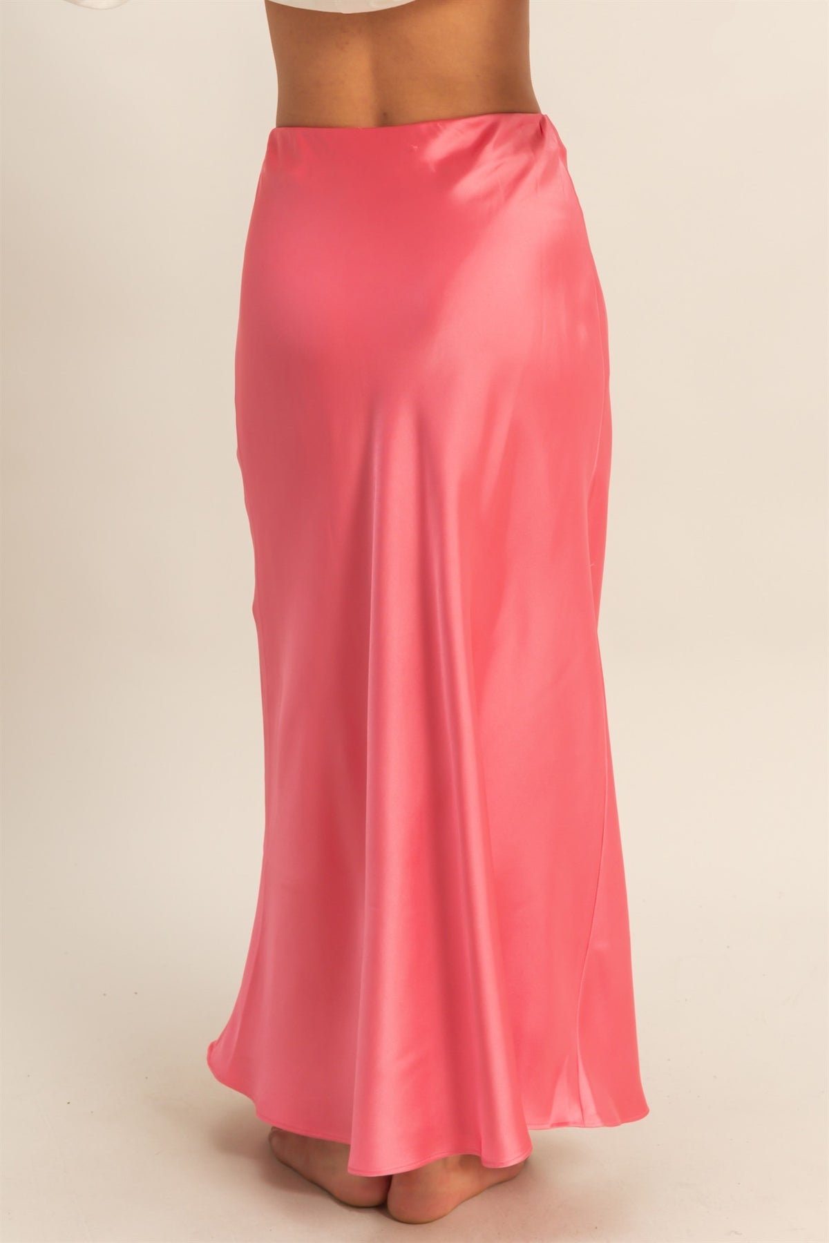 Barbie Pink Satin Midi Skirt