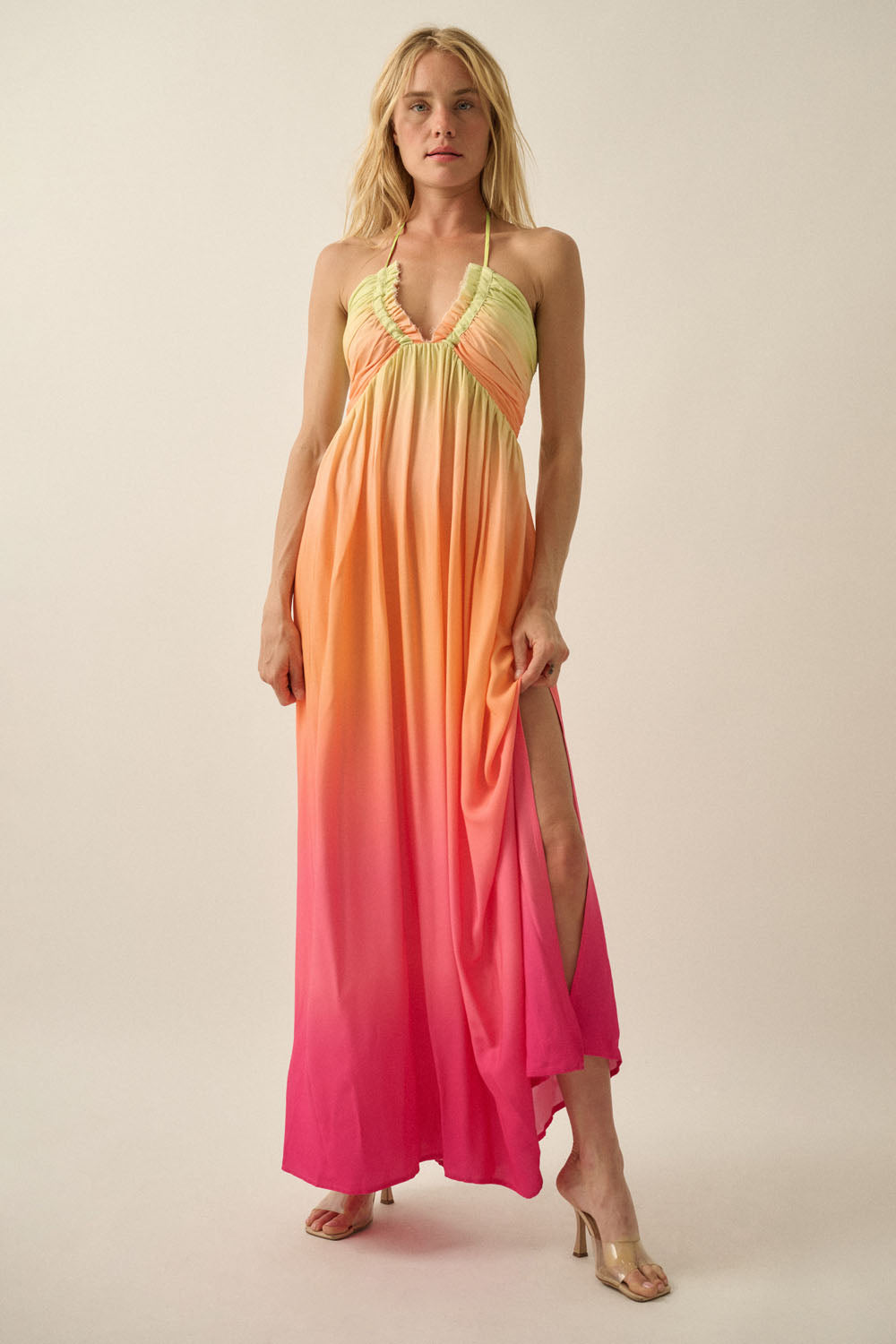 Ombre Halter Neck Maxi Dress | Resort & Vacation Dress  Kendry Collection  Boutique