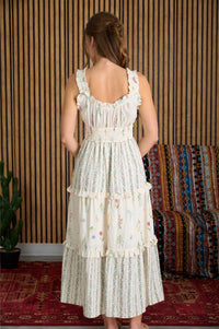 Floral Tiered Ruffle Maxi Dress - Off White