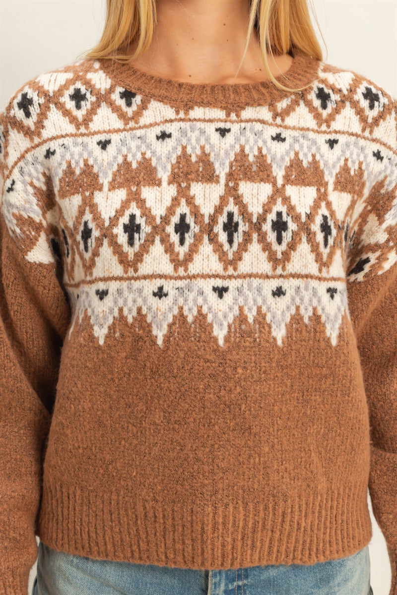 Brown Fair Isle Sweater