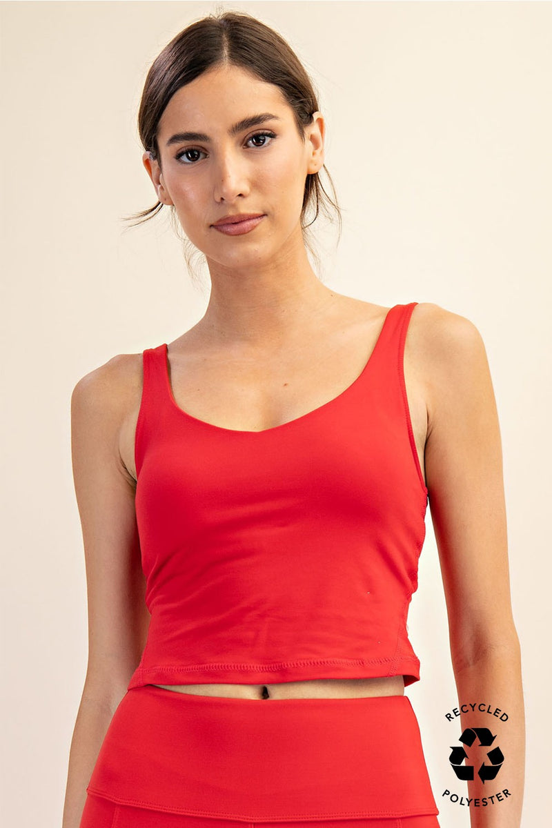 Red Padded Athletic Tank Top