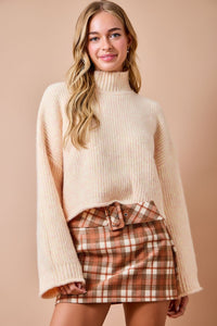 Plaid Belted Mini Skort