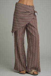 Brown Striped Scarf Trousers
