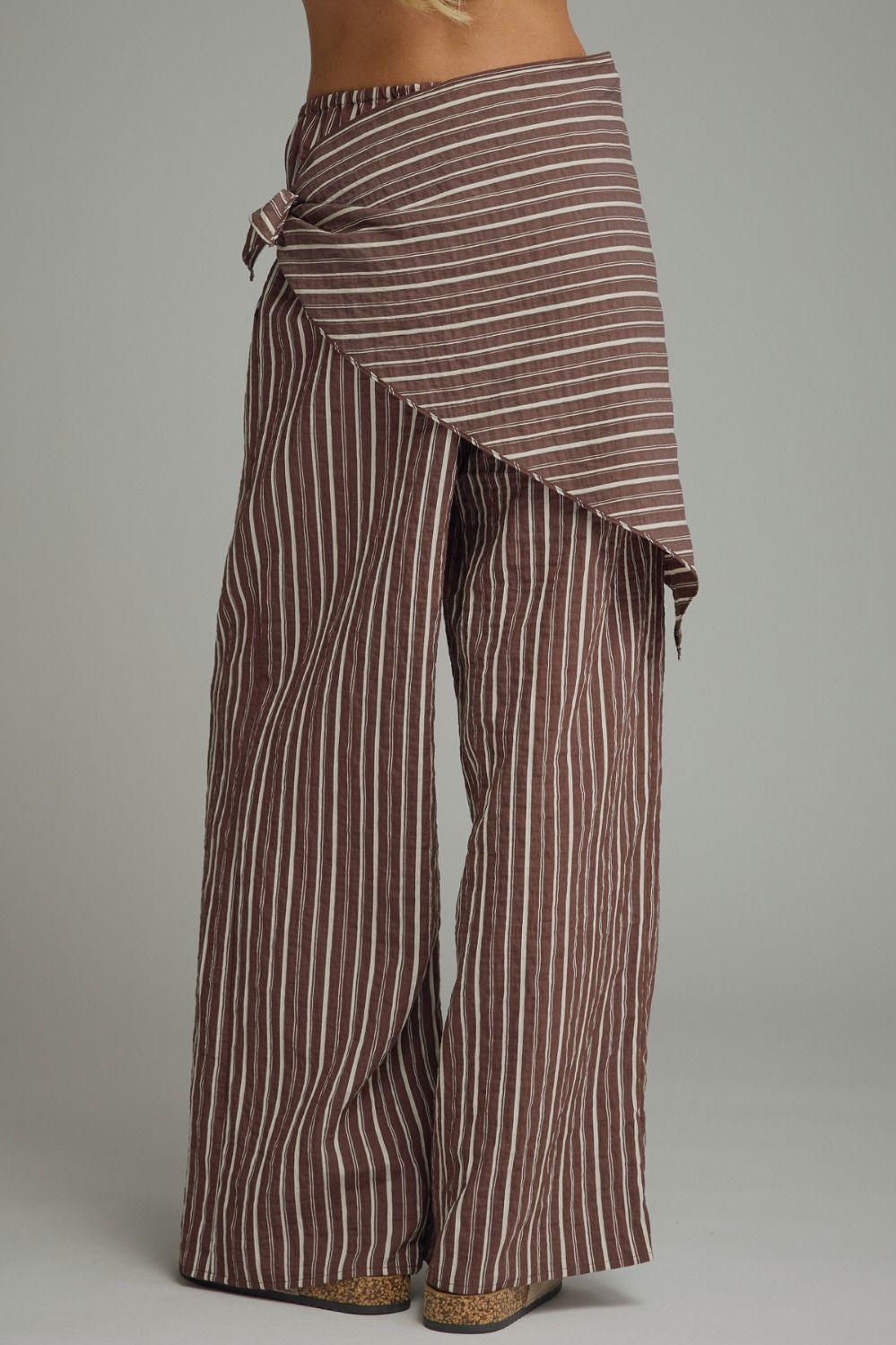 Brown Striped Scarf Trousers