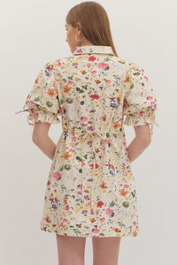 Floral Puff Sleeve Mini Dress