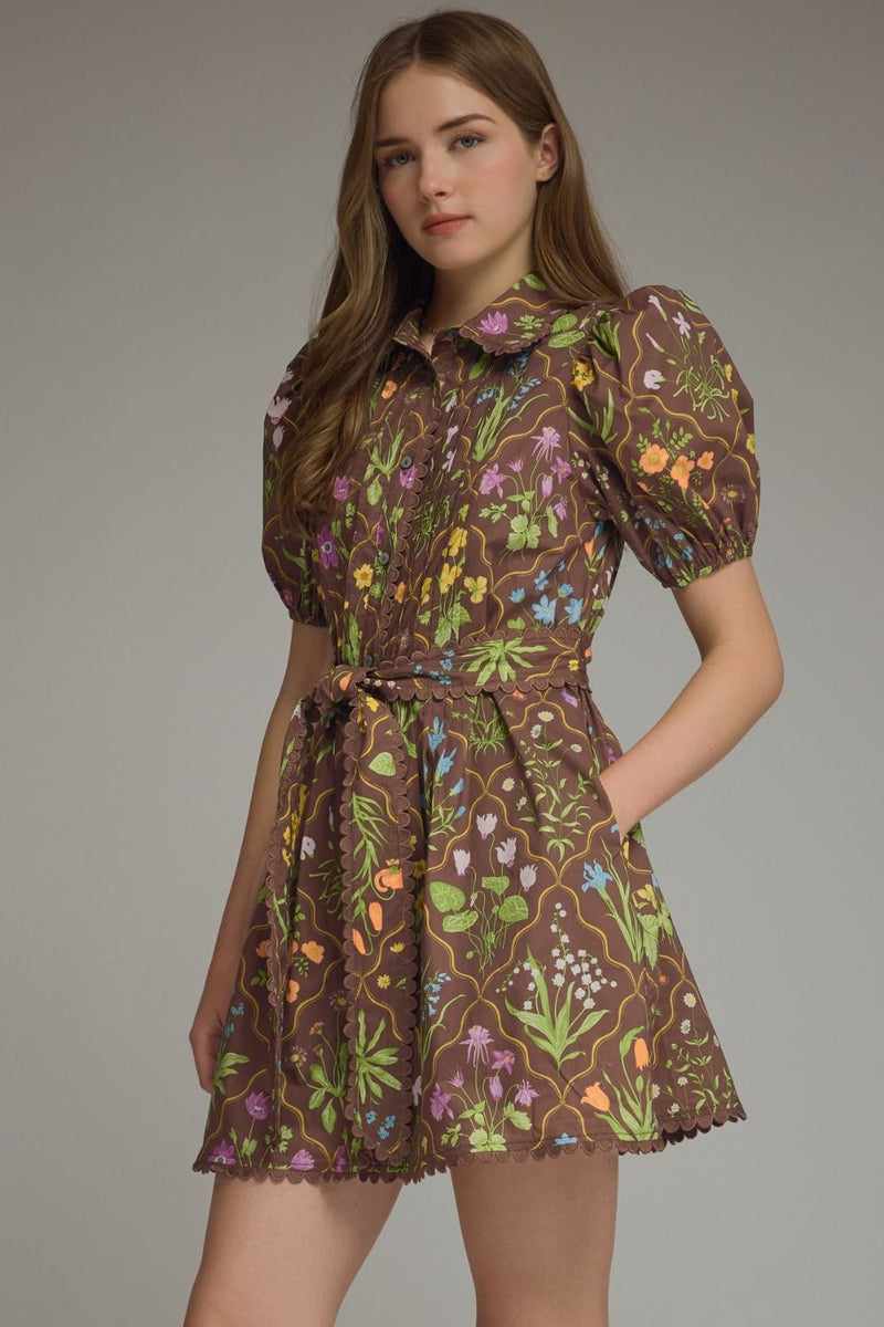 autumn mini piece dress Botanical Brown Button Down Size:15.5 / m style:dress-shoe 8 L = 10 ODILE Black 2-Piece Lace
