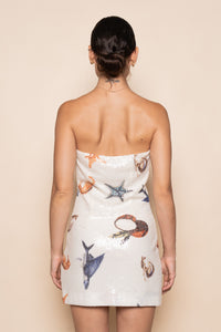 Seaside Sparkle - White Sequin Shell Dress - Kendry Collection Boutique