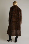 Leopard Print Faux Fur Long Coat