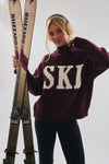Wine Red Apres Ski Mock Neck Sweater