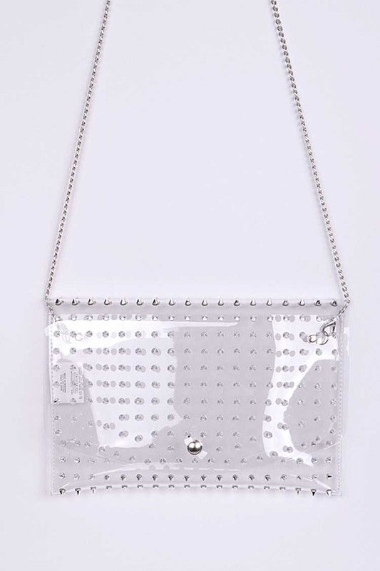 Anna Studded Clear Crossbody Purse