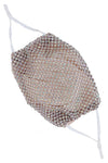 Rhinestone Mesh Face Mask With Backing