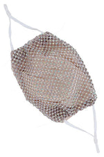 Rhinestone Mesh Face Mask With Backing