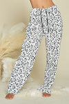 White Leopard Plush Pajama Pants