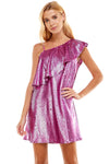 Pink Sequin Ruffle Top Cocktail Dress - Kendry Collection Boutique 