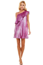 Pink Sequin Ruffle Top Cocktail Dress - Kendry Collection Boutique 