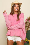Pink Mineral Washed Knit Top