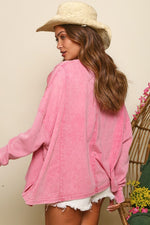 Pink Mineral Washed Knit Top