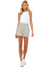 Smocked High Waisted Athletic Shorts