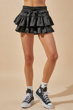 Black Ruffle Tiered Skort