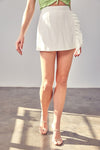 Ivory Ruffle Wrap Skort