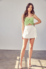Ivory Ruffle Wrap Skort