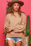 Beige Oversized Pullover Sweatshirt