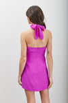 Orchid Purple Halter Neck Mini Dress
