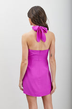 Orchid Purple Halter Neck Mini Dress