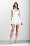 White Double Layered Romper Dress