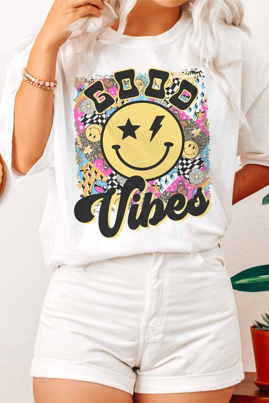 White Good Vibes Graphic Tee
