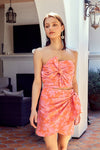 Pink And Orange Floral Tube Top