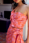 Pink And Orange Floral Tube Top