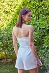White Sleeveless Ruffle Romper Dress