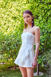 White Sleeveless Ruffle Romper Dress