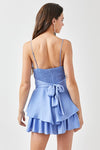 Periwinkle Cowl Neck Romper Dress
