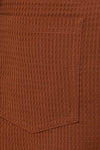Brown Waffle Knit High Waisted Shorts
