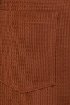 Brown Waffle Knit Oversized Cropped Jacket